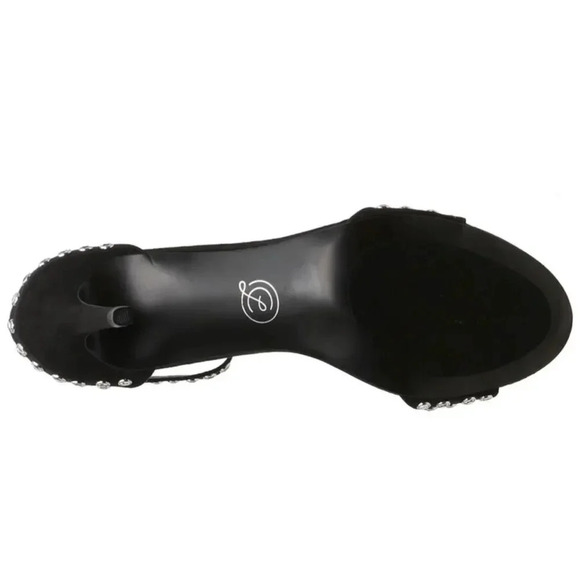 Chinese Laundry Sandals Heels Black Ankle Straps Rhinestone US 8.5 Open Toe - Picture 9 of 9